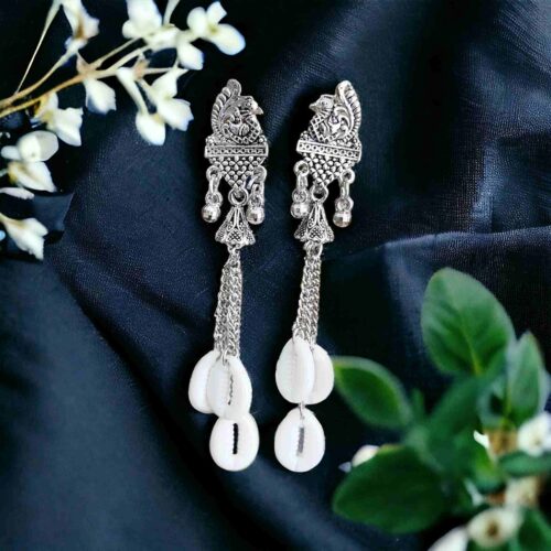 Oxidised Peacock Earrings