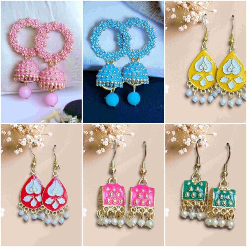 Gift pack of 6 Color Earrings with message card