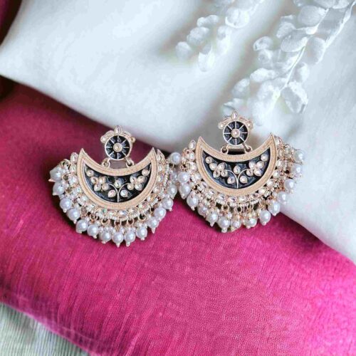 Indo Western Chand Earring With Gold Plating
