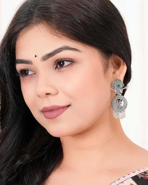 Radha Krishna Earring for Janmashtami and Any Festival 5 Hayee oxidised Radha Krishna earrings