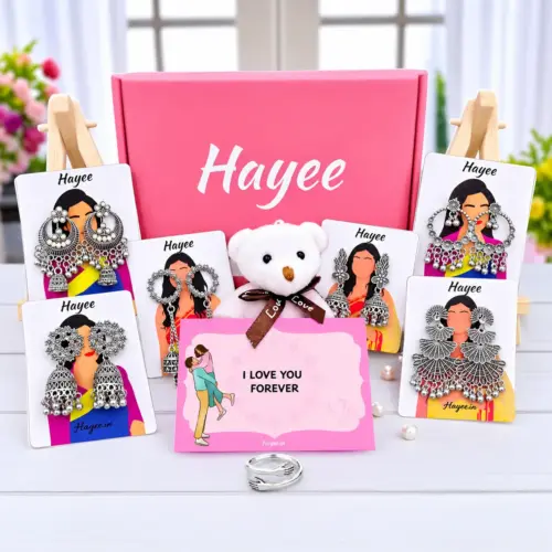 Cherish Jhumka Gift hamper of 6 Earrings with ring | Unique gift for her