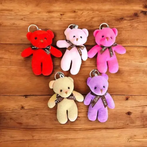 Cotton Cute Teddy Bear Keychain keyring Set of 5