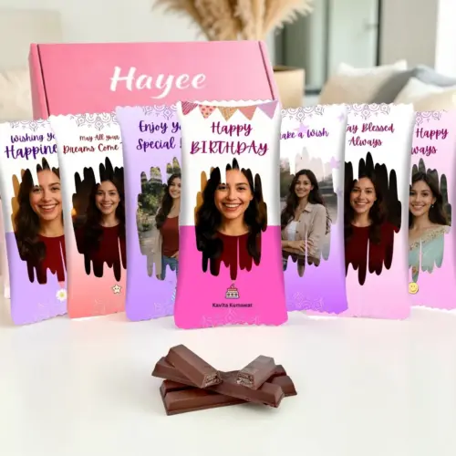 7 Birthday Customized Photo Chocolate Gift with Name & Photo