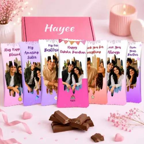 Personalised Photo Chocolate Set of 7 – Rakhi Gift for Sister